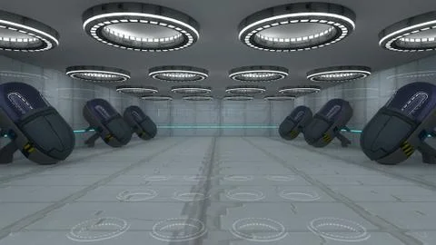 Futuristic SCIFI Corridor Stock Illustration