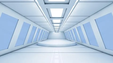 Futuristic SCIFI Corridor Stock Illustration