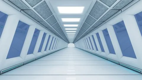 Futuristic SCIFI Corridor Stock Illustration