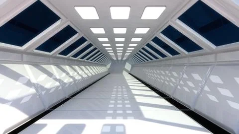 Futuristic SCIFI Corridor Stock Illustration