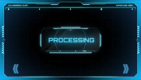 Futuristic scifi HUD processing screen motion graphic Vídeo Stock 343941166