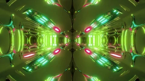 Futuristic scifi space alien tunnel corridor with cool science-fiction Stock Footage 118527328
