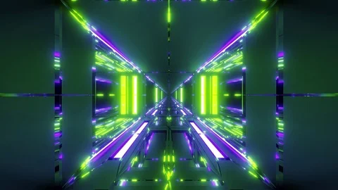 Futuristic scifi tunnel corridor with nice glass bottom and windows 3d rendering Stock Footage 118530674