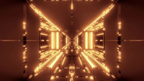 Futuristic scifi tunnel corridor with nice glass bottom and windows 3d rendering Stock Footage 118531396