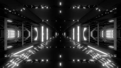 Futuristic scifi tunnel with reflection 3d illustration motion background Stock Footage 160548985
