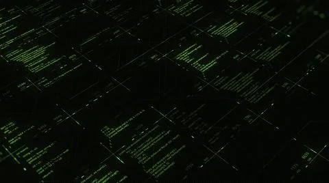 Futuristic screen with animated digital graphs, charts, computer data and Illustrazione stock