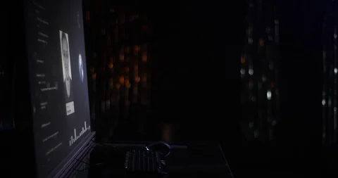 Futuristic screen cycling through hacking data Stock Footage 101396340