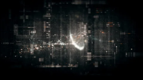 Futuristic Screen Display Data Matrix Simulation Background Stock Footage 275802719