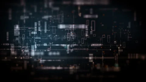 Futuristic Screen Display Data Matrix Simulation Background Video stock 275804814