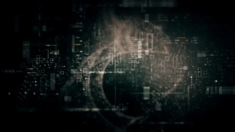 Futuristic Screen Display Data Matrix Simulation Background Stock Footage 275805035