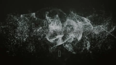 Futuristic Screen Display Data Matrix Simulation Background Видео 275808203