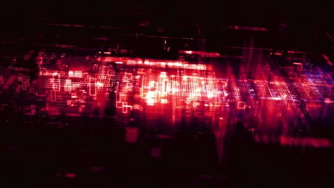 Futuristic Screen Display Data Matrix Simulation Background Stock Footage 276220115