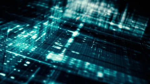 Futuristic Screen Display Data Matrix Simulation Background Stockbeeldmateriaal 276871897
