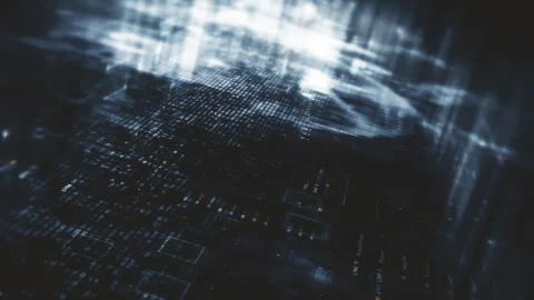 Futuristic Screen Display Data Matrix Simulation Background Stock-Footage 276874270
