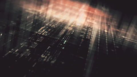 Futuristic Screen Display Data Matrix Simulation Background Vídeos de archivo 276874342