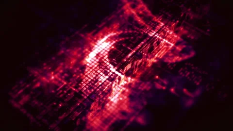 Futuristic Screen Display Data Matrix Simulation Background Vídeo Stock 276877730