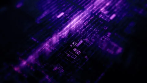 Futuristic Screen Display Data Matrix Simulation Background Видео 276878964