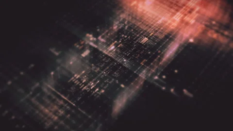 Futuristic Screen Display Data Matrix Simulation Background Video stock 276880547