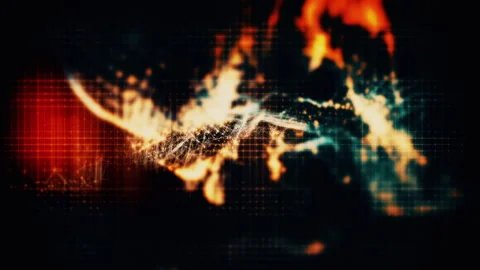 Futuristic Screen Display Data Matrix Simulation Background Stock Footage 280177345