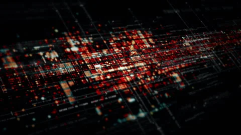 Futuristic Screen Display Data Matrix Simulation Background Stock-Footage 282504171