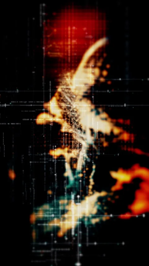 Futuristic Screen Display Data Matrix Simulation Background Vídeo Stock 284441125