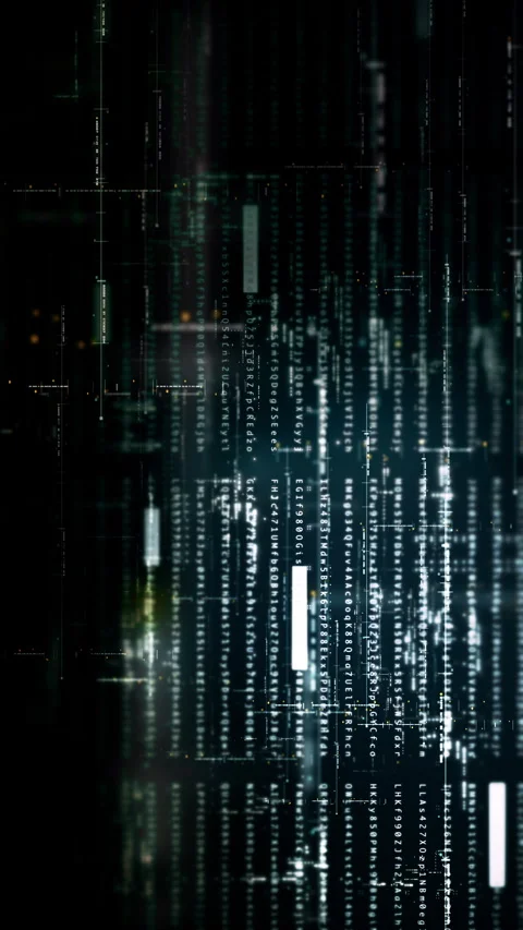 Futuristic Screen Display Data Matrix Simulation Background Vídeo Stock 284442260