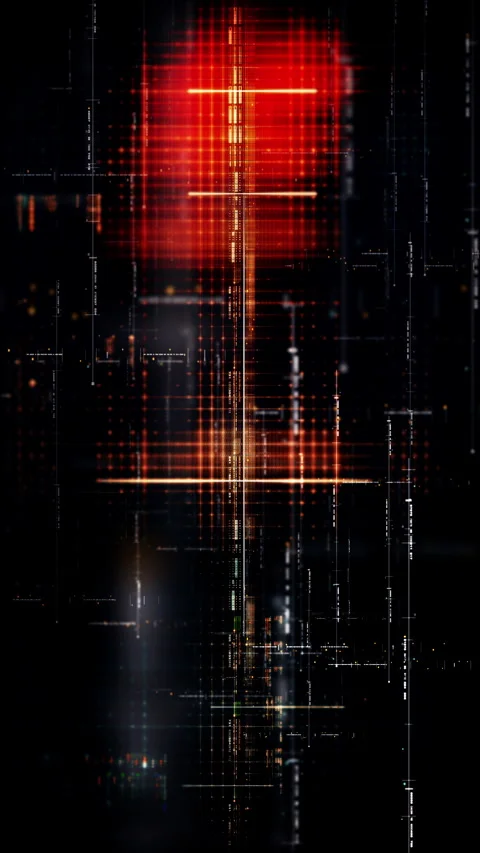 Futuristic Screen Display Data Matrix Simulation Background Video stock 284442282