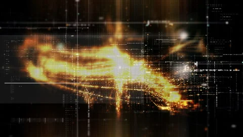 Futuristic Screen Display Data Matrix Simulation Background Stock Footage 327120184