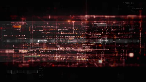 Futuristic Screen Display Data Matrix Simulation Background Stock Footage 327121493