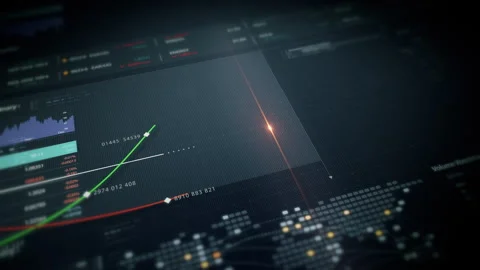 Futuristic Screen Display Data Matrix Simulation Background Stock Footage 328407427