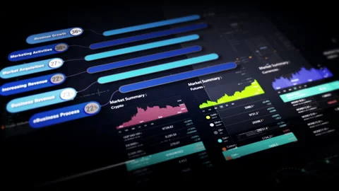 Futuristic Screen Display Data Matrix Simulation Background Stock Footage 328407639