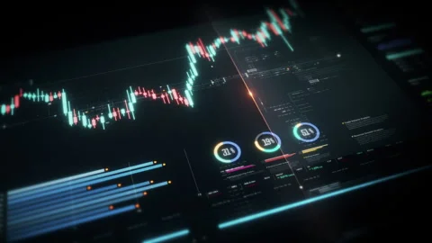 Futuristic Screen Display Data Matrix Simulation Background Stock Footage 328487765