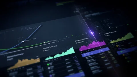 Futuristic Screen Display Data Matrix Simulation Background Video stock 328487799