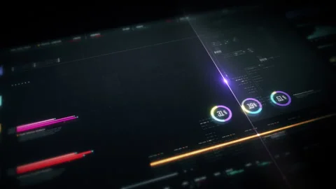 Futuristic Screen Display Data Matrix Simulation Background Stock Footage 328487817