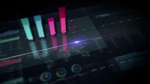 Futuristic Screen Display Data Matrix Simulation Background Stock Footage 328487820