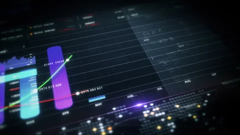 Futuristic Screen Display Data Matrix Simulation Background Stock Footage 328488860