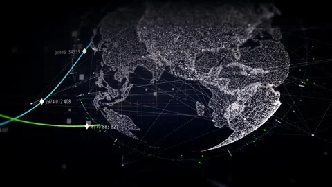 Futuristic Screen Display Data Matrix Simulation Background Stock Footage 328489613