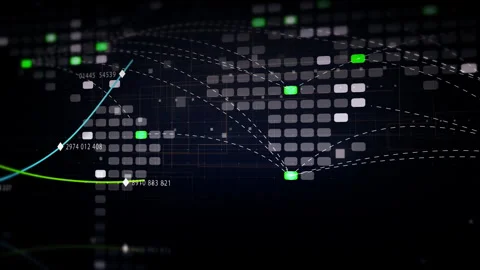Futuristic Screen Display Data Matrix Simulation Background Stock Footage 328490342