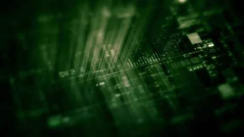 Futuristic Screen Display Data Matrix Simulation Background Stock-Footage 331584099