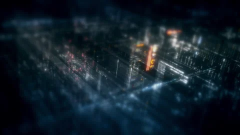 Futuristic Screen Display Data Matrix Simulation Background Vidéo 331585102