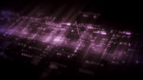 Futuristic Screen Display Data Matrix Simulation Background Stock-Footage 331586718