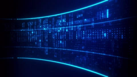 Futuristic Screen Display Data Matrix Simulation Background Stock Footage 334928203