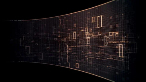 Futuristic Screen Display Data Matrix Simulation Background Stock Footage 334928316