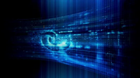 Futuristic Screen Display Data Matrix Simulation Background Stock-Footage 334931449