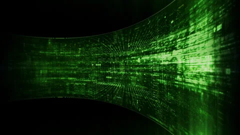 Futuristic Screen Display Data Matrix Simulation Background Stock Footage 334932165