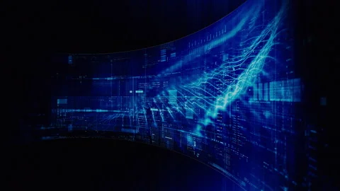 Futuristic Screen Display Data Matrix Simulation Background 库存影片 334932370