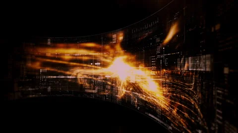 Futuristic Screen Display Data Matrix Simulation Background Stock Footage 334933433