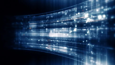 Futuristic Screen Display Data Matrix Simulation Background Stock Footage 334933449