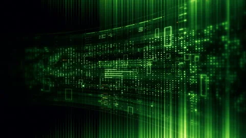 Futuristic Screen Display Data Matrix Simulation Background Stock Footage 334933715