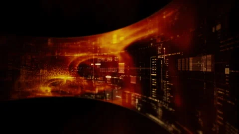 Futuristic Screen Display Data Matrix Simulation Background 库存影片 334933751